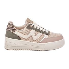 Zapatos deportivos femeninos en la plataforma Leopardo Leopardo verde