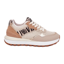Zapatos deportivos femeninos en la plataforma cebra beige Zapatos deportivos femeninos en la plataforma cebra beige