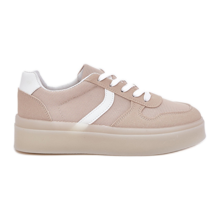 Zapatillas de plataforma baja para mujer, beige