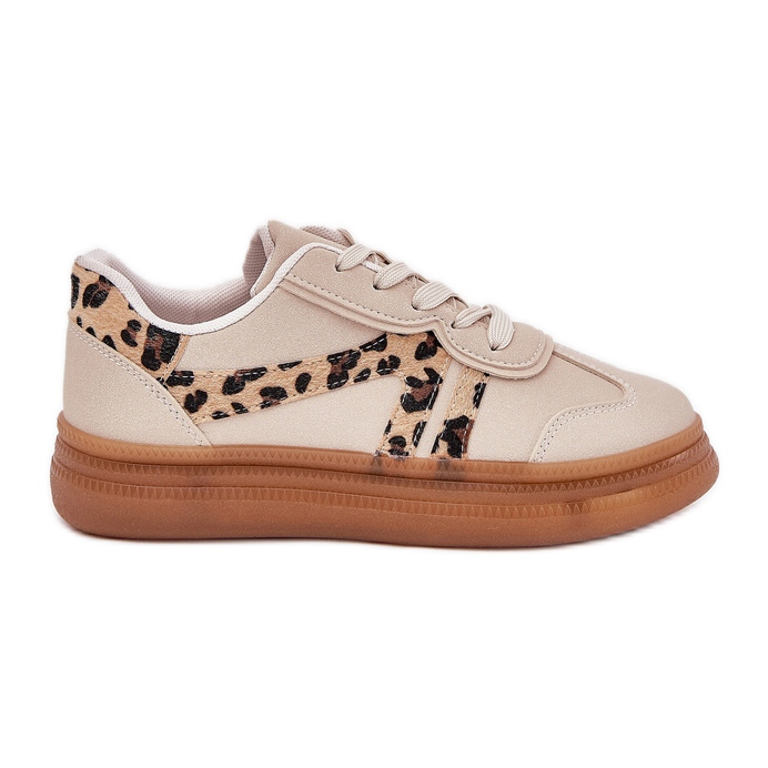 Zapatillas de deporte para mujeres en la plataforma leopardo beige Zapatillas de deporte para mujeres en la plataforma leopardo beige
