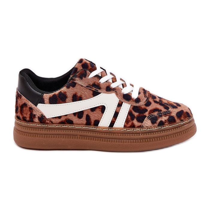 Zapatillas de deporte para mujeres en la plataforma leopardo impreso marrón Zapatillas de deporte para mujeres en la plataforma leopardo impreso marrón