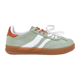 Zapatillas de deporte de mujer baja con doble cordón verde