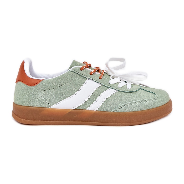 Zapatillas de deporte de mujer baja con doble cordón verde