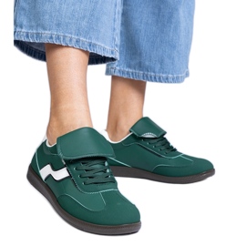 Zapatillas de zapatillas verdes con cordones bajos