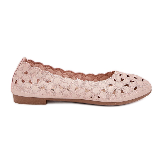 Ballerinas para niños abiertas con brillo rosa rosado