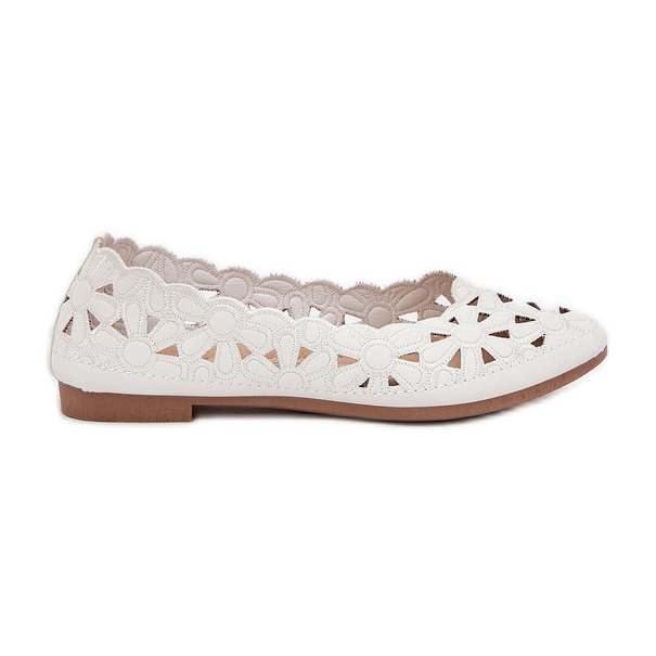 Ballerinas para niños abiertas con brillo blanco