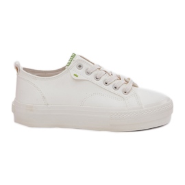 Zapatillas de deporte femeninas en plataforma con eco cuero big star rr274a295 blanco