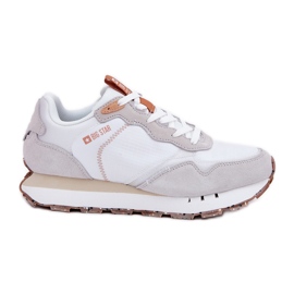 Zapatos deportivos ligeros de gamuza femenina Big Star RR274235 Hi-Polish Beige