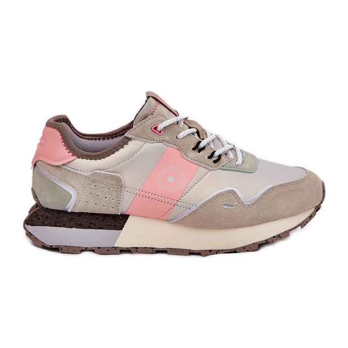 Zapatillas de gamuza femenina Big Star RR274243 Sistema de rosa gris de polro rosado
