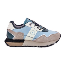 Zapatillas de ante mujeres Big Star RR274245 Sistema de alta polrogo Gray-Blue azul