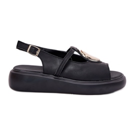 Sandalias de mujer de cuero S.Barski GR51-603 Negro