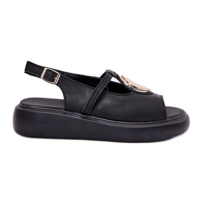 Sandalias de mujer de cuero S.Barski GR51-603 Negro