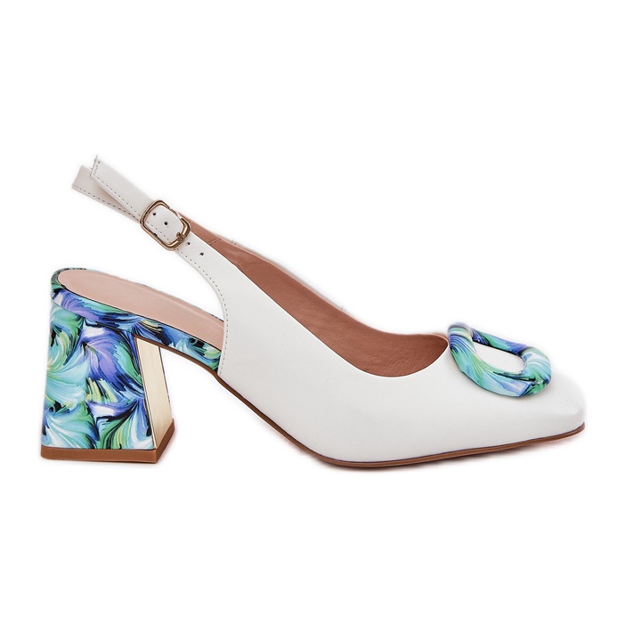 S.Barski Sandalias de cuero para mujeres en el D&amp;A CR51-002 White Post blanco