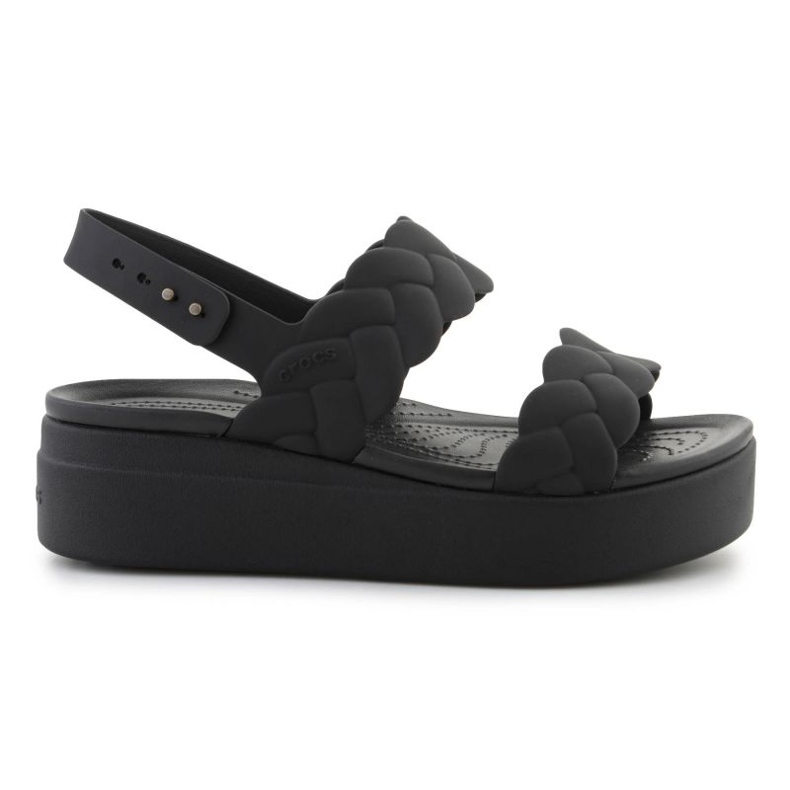 Crocs Sandals Brooklyn Woven Low Wedge 209977-060 negro