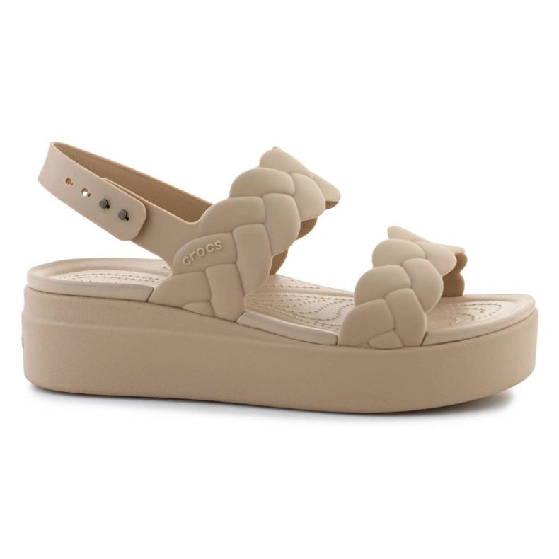 Sandalias Crocs Brooklyn Woven Low Wedge 209977-212 beige