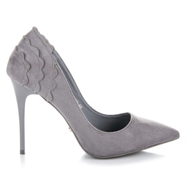 Seastar Zapatos De Tacón Alto De Ante Con Volante gris