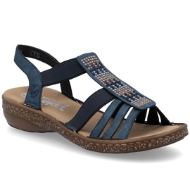 Sandalias femeninas con azul marino Rieker 628g7-14