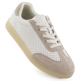 Zapatos deportivos de cuero para mujeres Perfoled Beige Sergio Leone SP-118