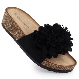 Flip Flip -Flops en Flores de cuña Potocki negro GN17300