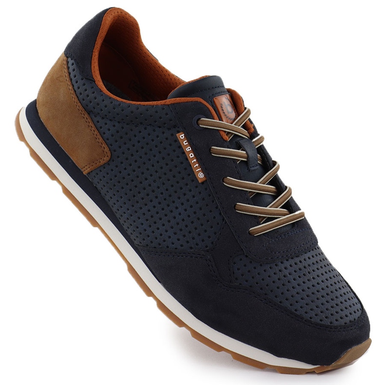 Zapatos deportivos masculinos casuales azul marino bugatti 321-ash02-5500