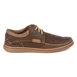 Olivier Zapatos de verano de cuero para hombres 206L con perforación marrón