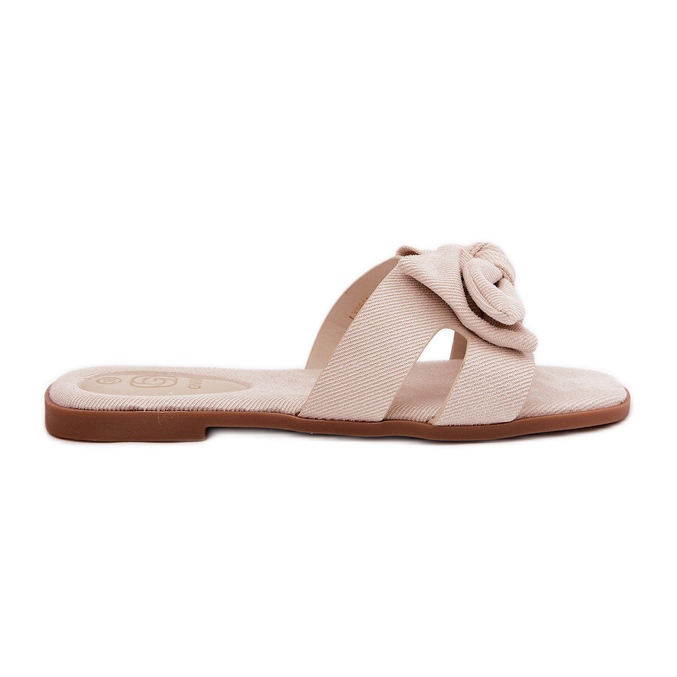 Chanclas planas para mujeres con beige de arco