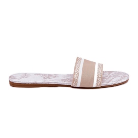 Zapatillas de mujer beige patouched