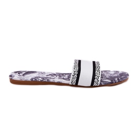 Chanclas de mujeres planas patrouched blanco