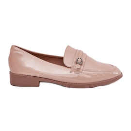 Mocasines de mujer pintados con un beige decorativo de hebilla