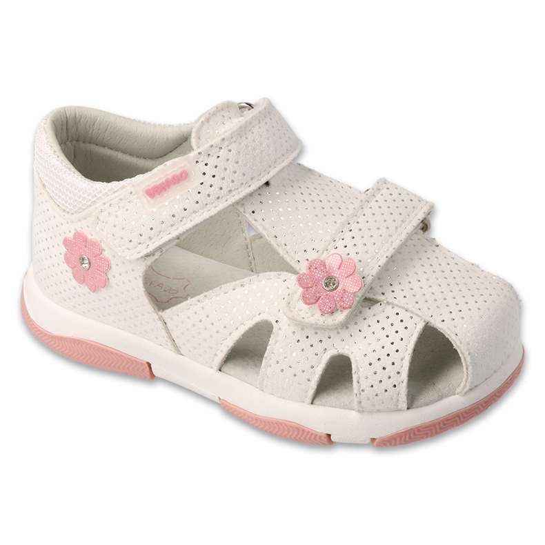 Befado Sandalias para niños 170p105 Blanco decorado con flores