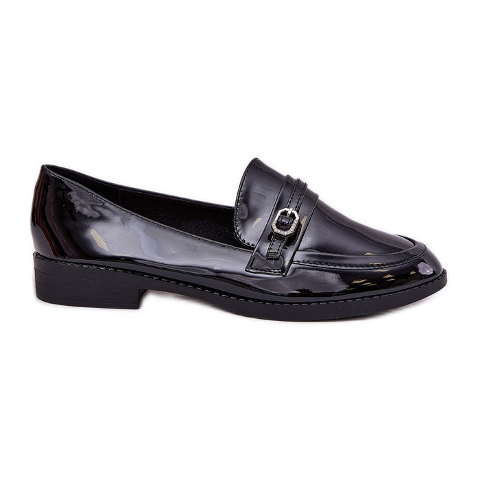 Mocasines de mujer pintados con una hebilla decorativa hebilla negra negro Mocasines de mujer pintados con una hebilla decorativa hebilla negra negro