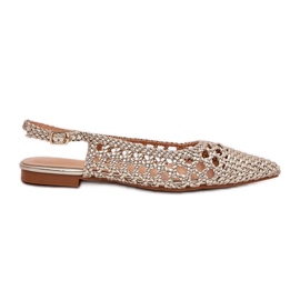 Sandalias con trenza y oro puntiagudo dorado
