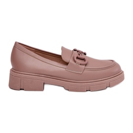 Mocasines de cuero ecológico para mujeres con detalles decorativos de color caqui beige Mocasines de cuero ecológico para mujeres con detalles decorativos de color caqui beige