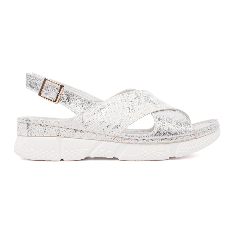 Goodin Sandalias blancas planas blanco