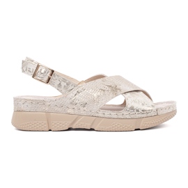 Goodin Sandalias luminales planas beige