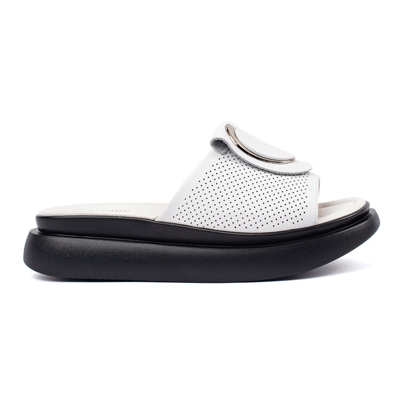 Goodin Chanclas blancas y blancas cómodas en la plataforma blanco