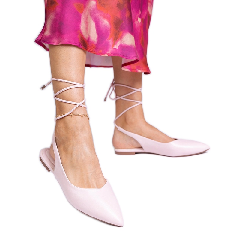 Tacones planos rosados ​​hechos de eco -sather