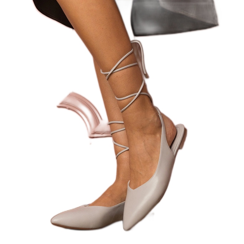 Tacones planos grises hechos de eco -sather Tacones planos grises hechos de eco -sather