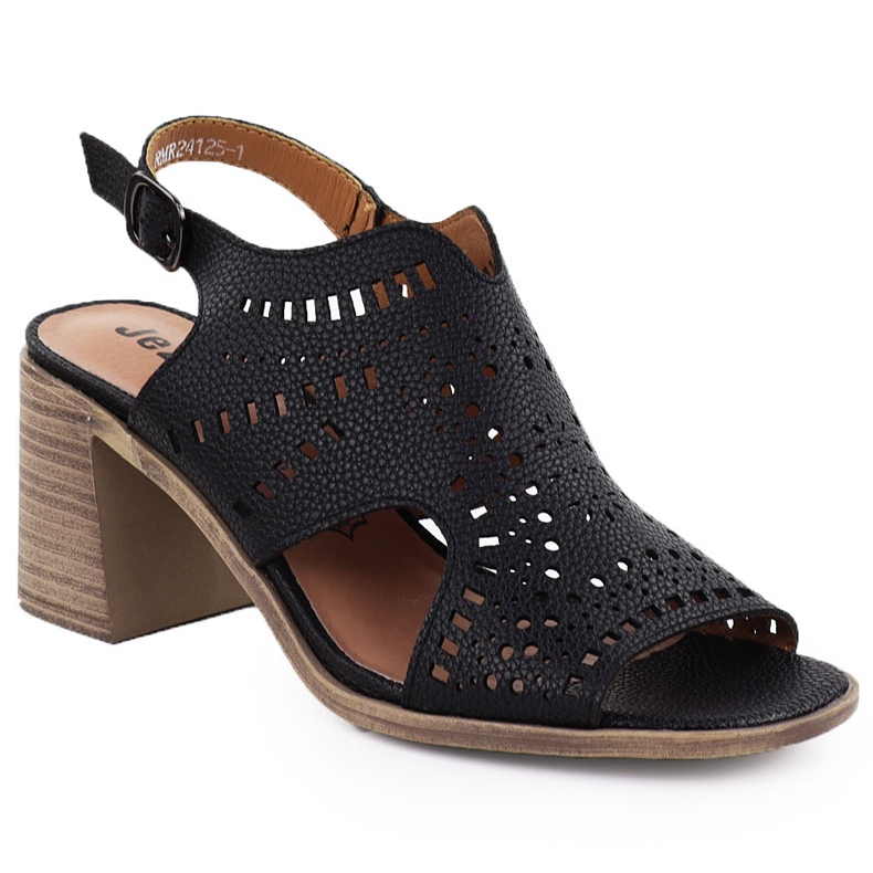 Sandalias para mujeres con Jezzi Black de Openwork 24125 negro Sandalias para mujeres con Jezzi Black de Openwork 24125 negro