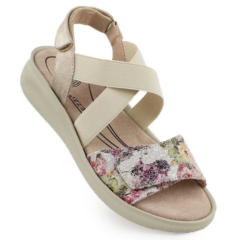 Sandalias cómodas para mujeres para velcro beige jezzi 24142 Sandalias cómodas para mujeres para velcro beige jezzi 24142
