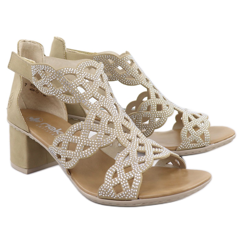 Tacones altos de las mujeres en Rieker 64773-61 Sandalias beige
