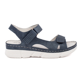 Goodin Sandalias de mujeres clásicas de la marina azul