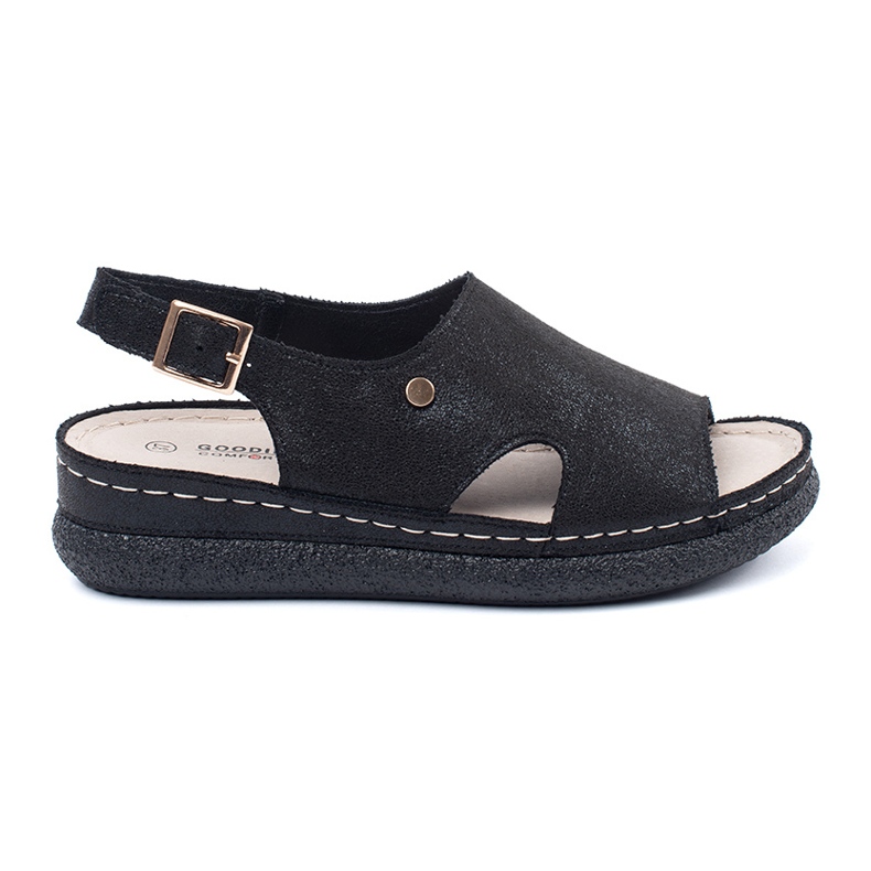Goodin Sandalias planas negras con hebilla negro Goodin Sandalias planas negras con hebilla negro