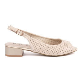 Goodin Sandalias de trabajo abiertas de baja tacón beige Goodin Sandalias de trabajo abiertas de baja tacón beige