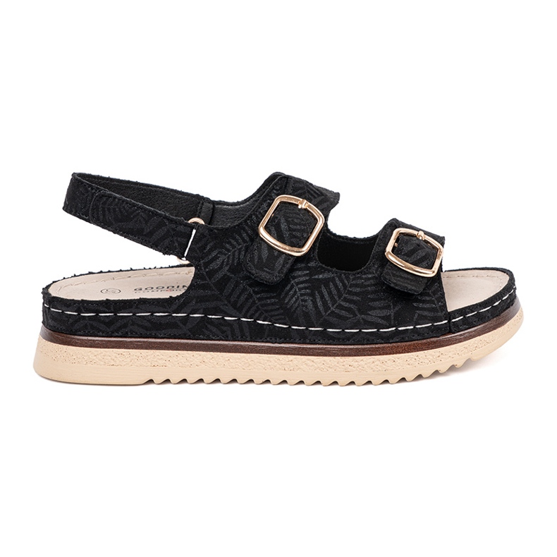 Goodin Sandalias negras con elementos dorados negro Goodin Sandalias negras con elementos dorados negro