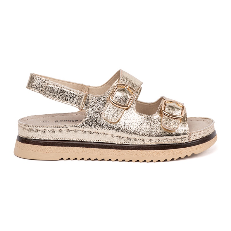 Goodin Sandalias de oro con elementos dorados Goodin Sandalias de oro con elementos dorados