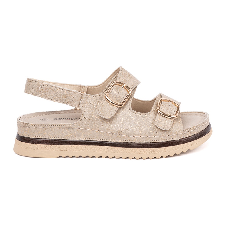 Goodin Sandalias beige con elementos dorados