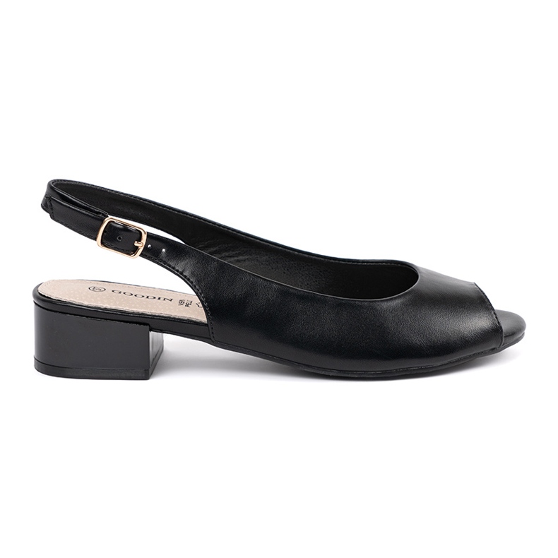 Goodin Sandalias negras elegantes de tacón bajo. negro Goodin Sandalias negras elegantes de tacón bajo. negro