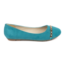 Ballerinas de mujeres turquesas planas azul
