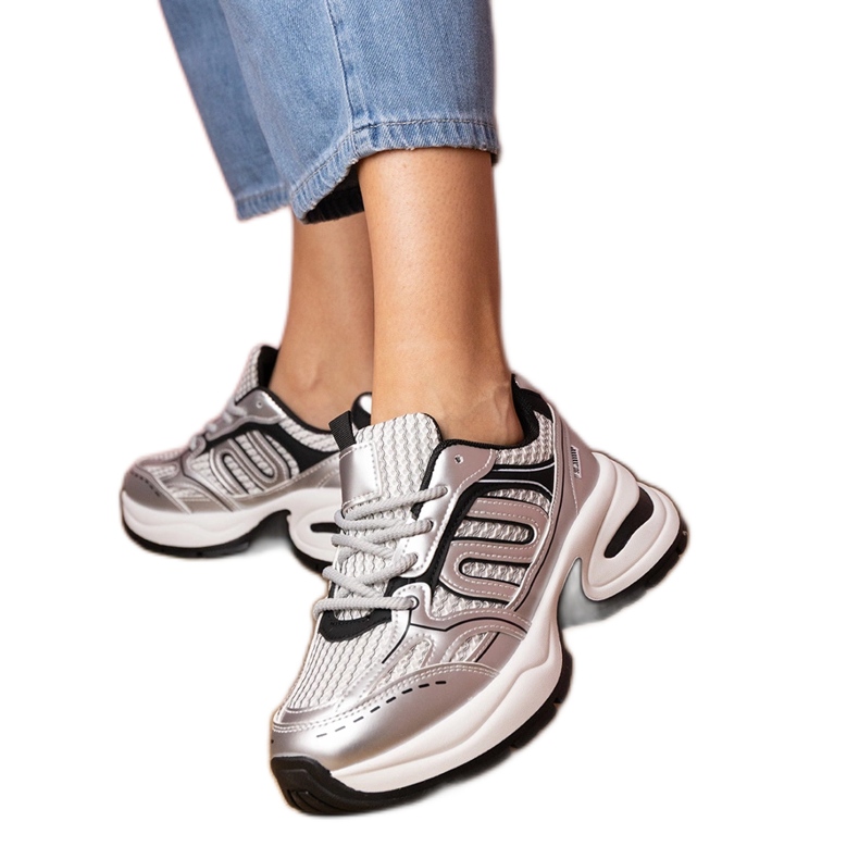 Zapatillas plateadas zapatillas deportivas plata